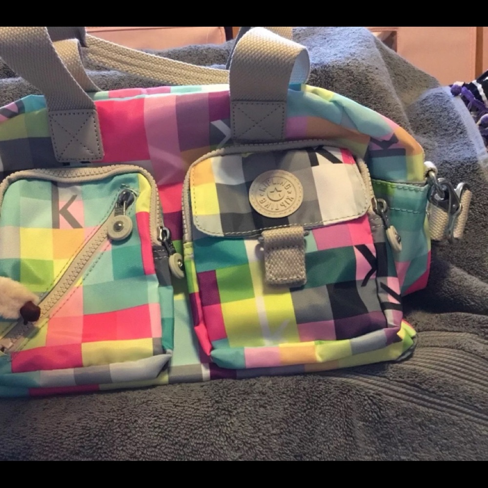 NWT Kipling Defea crossbody purse neon squares